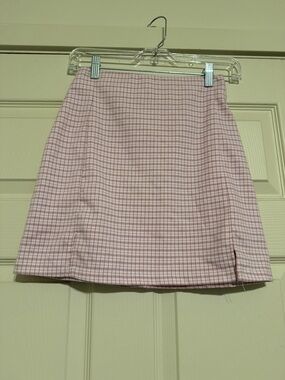 Brandy Melville Pink Gingham Skirt (One Size)